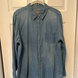 JJill Long Sleeve cotton jean shirt